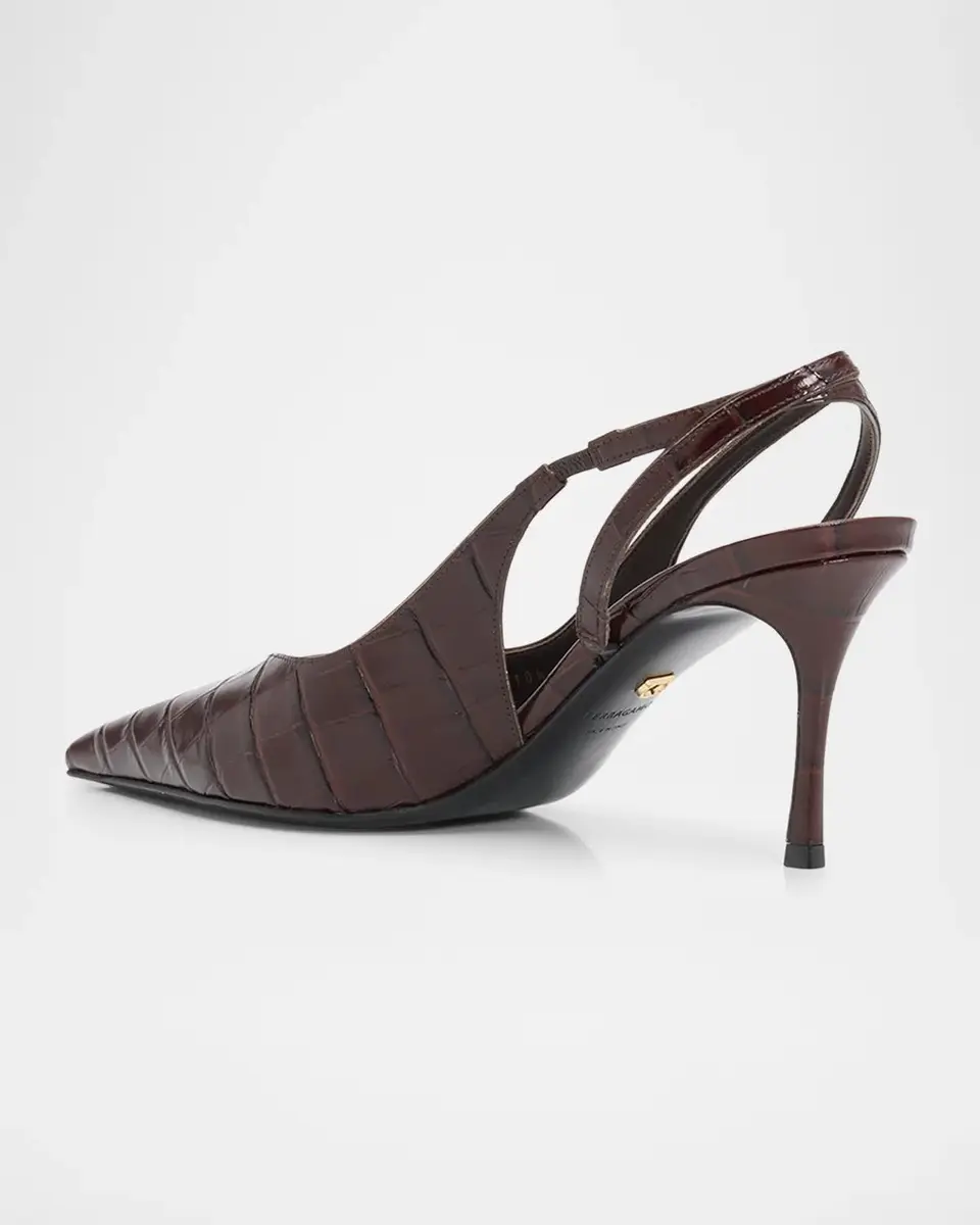 Ferragamo Dafne 70MM Croc-Embossed Slingback Pumps | Thumbnail 4 Ferragamo Dafne 70MM Croc-Embossed Slingback Pumps | Thumbnail 4