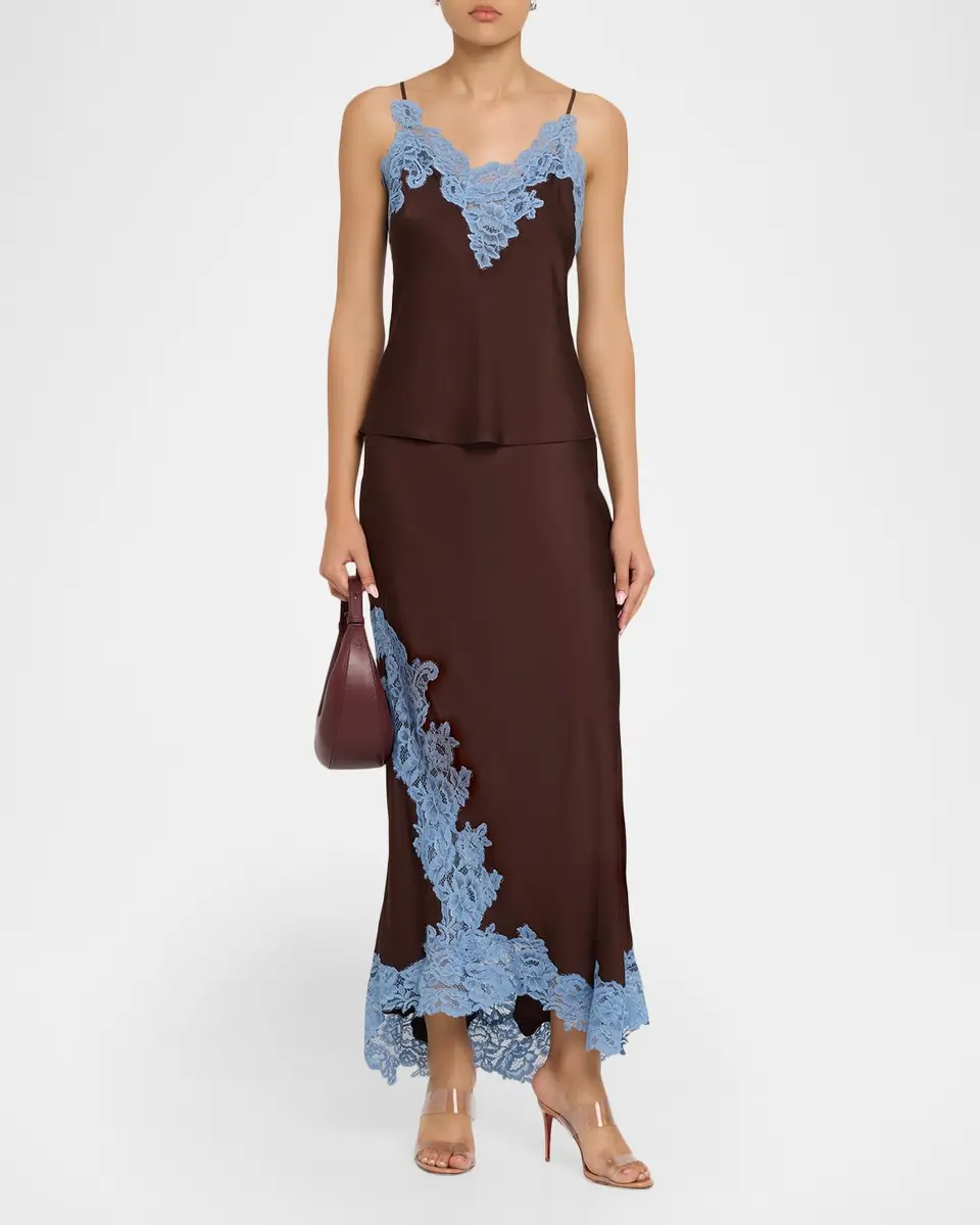 A.L.C. Hana Lace-Trim Satin Top | Thumbnail 2 A.L.C. Hana Lace-Trim Satin Top | Thumbnail 2