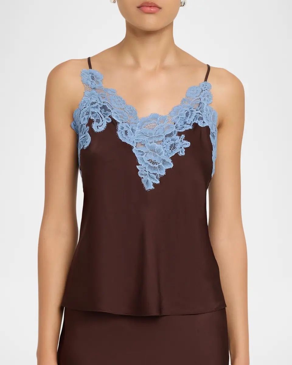 A.L.C. Hana Lace-Trim Satin Top | Thumbnail 4 A.L.C. Hana Lace-Trim Satin Top | Thumbnail 4