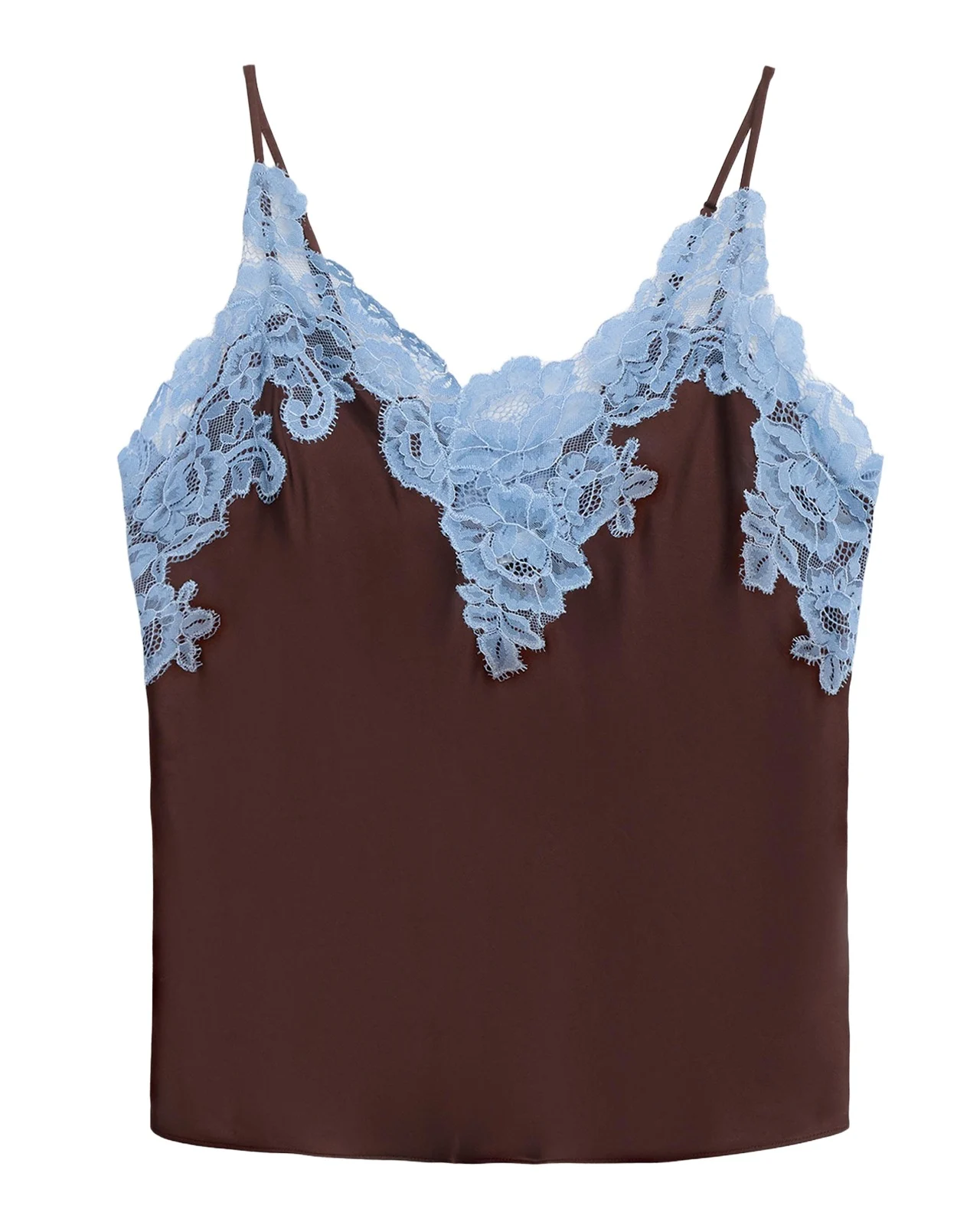 Hana Lace-Trim Satin Top