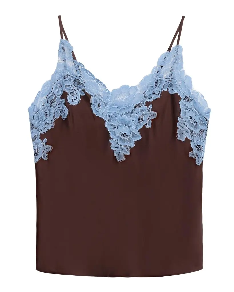 A.L.C. Hana Lace-Trim Satin Top