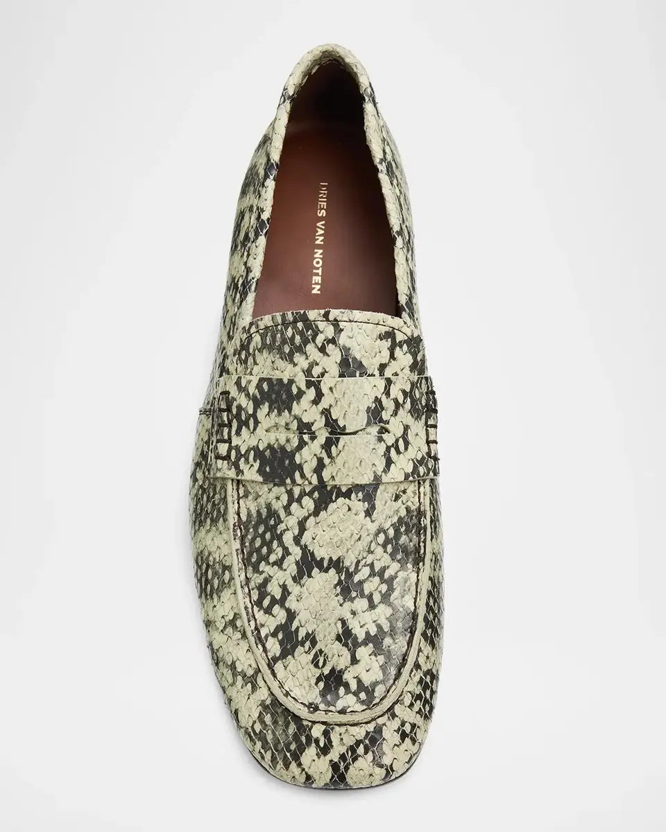 Dries Van Noten Python-Embossed Leather Penny Loafers | Thumbnail 6 Dries Van Noten Python-Embossed Leather Penny Loafers | Thumbnail 6