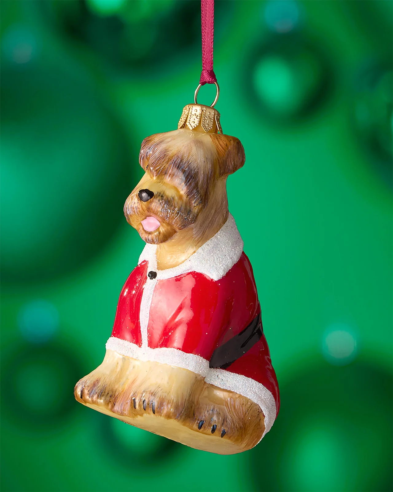 Joy To The World Collectibles Soft-Coated Wheaten Terrier in Santa Coat Christmas Ornament