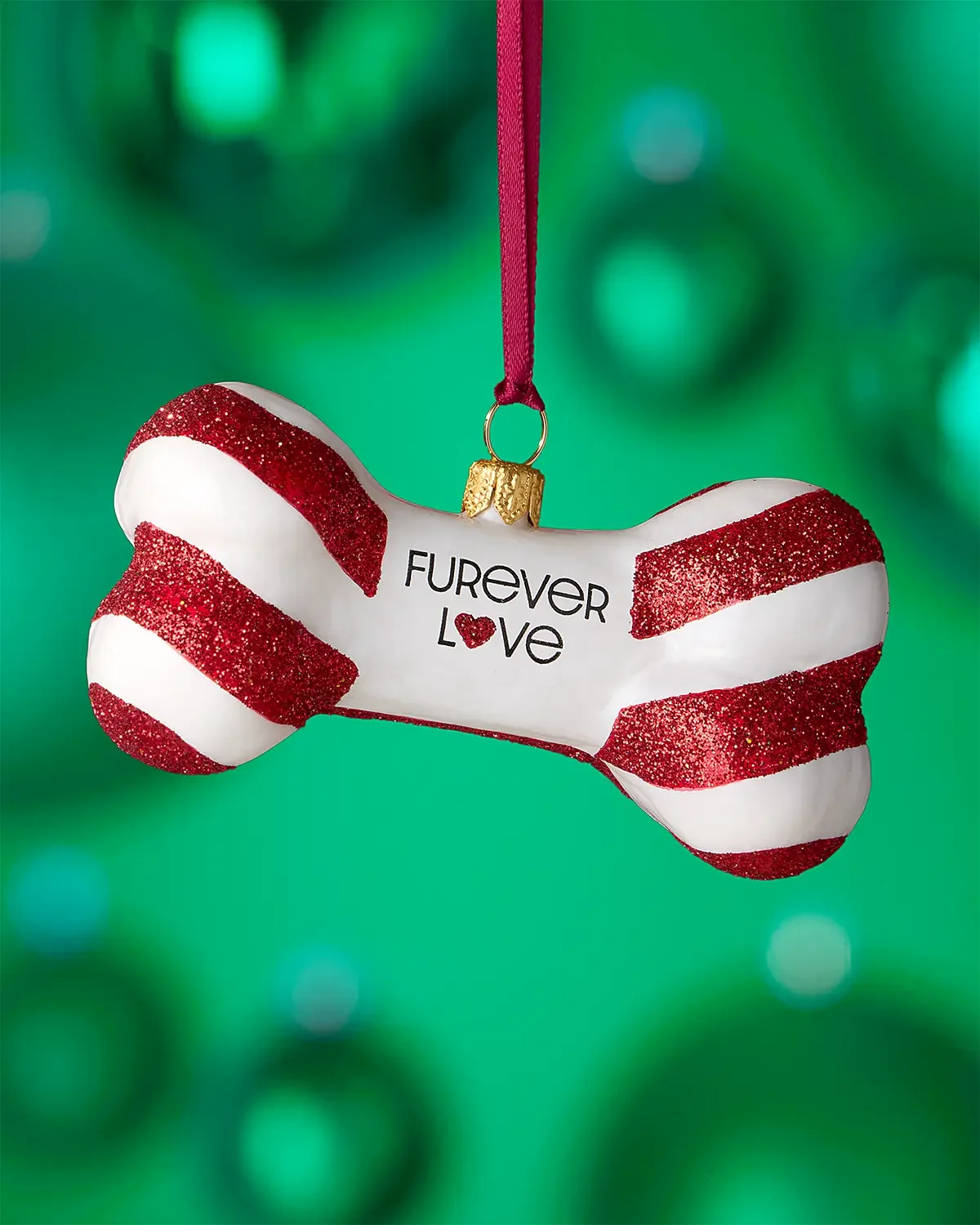Joy To The World Collectibles "Furever Love" Dog Bone Christmas Ornament