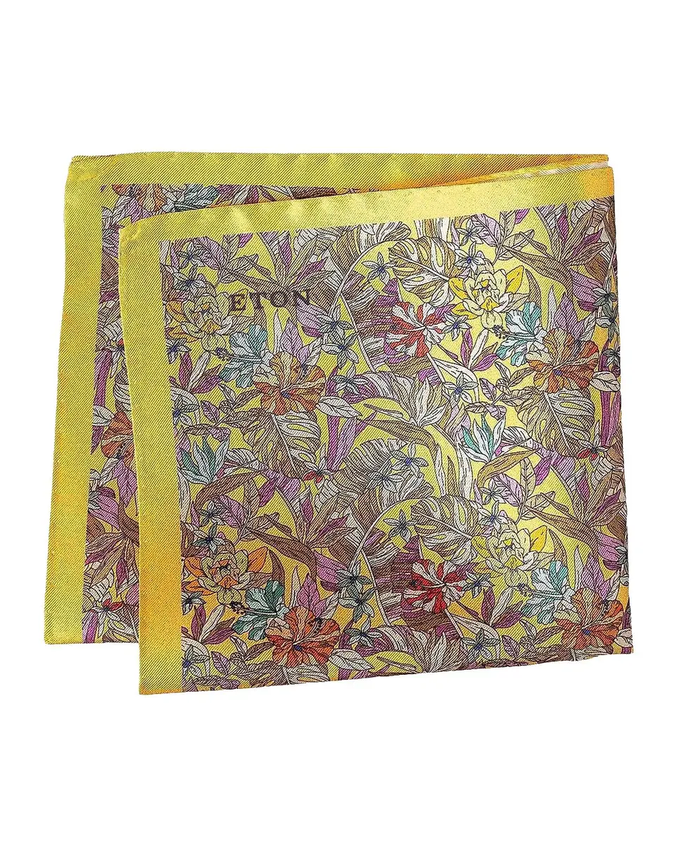 Eton Men's Tropical Floral Silk Pocket Square | Thumbnail 3