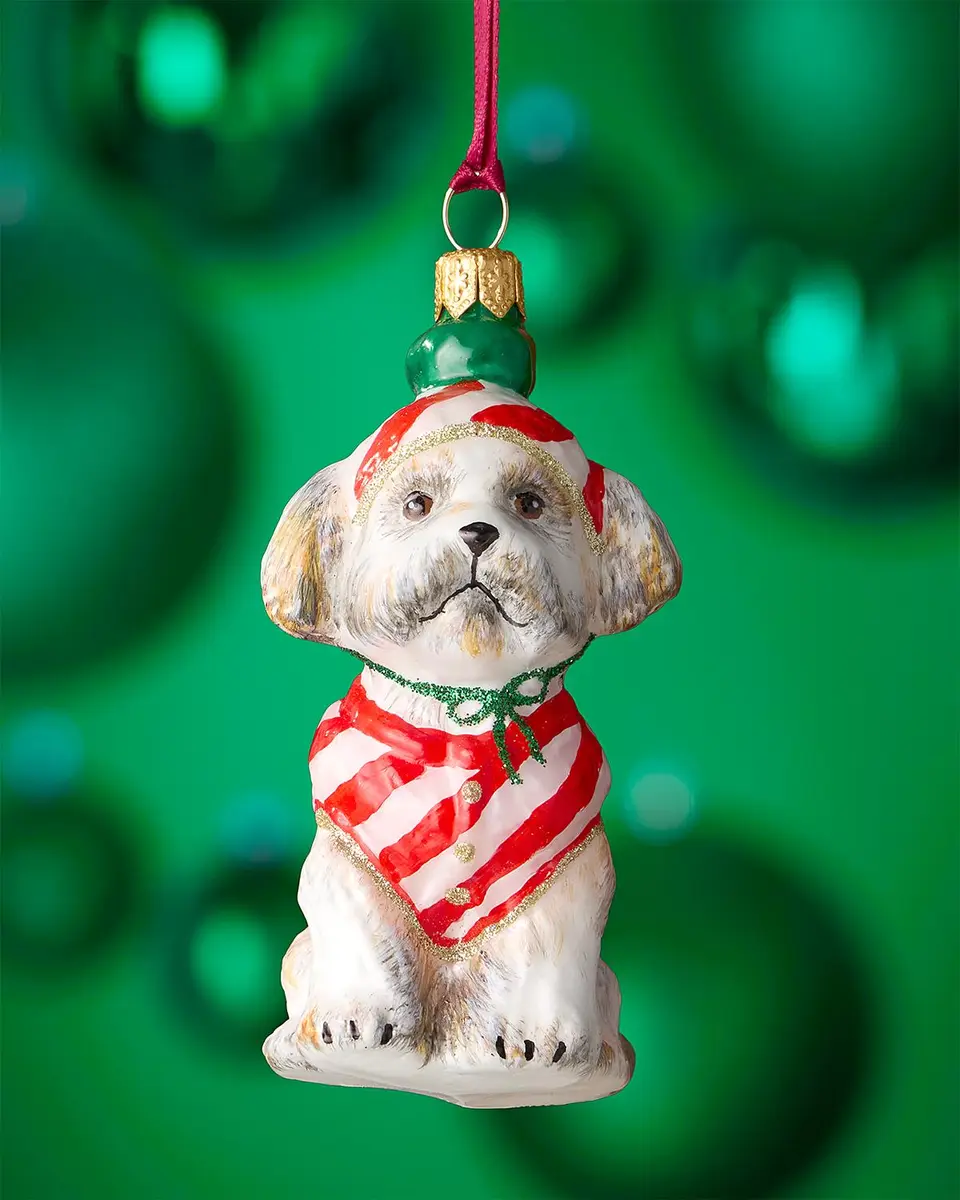 Joy To The World Collectibles Shih Tzu in Candy Cane Hat and Sweater Christmas Ornament | Thumbnail 2 Joy To The World Collectibles Shih Tzu in Candy Cane Hat and Sweater Christmas Ornament | Thumbnail 2