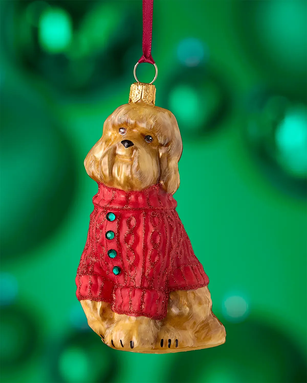 Joy To The World Collectibles Labradoodle in Aran Sweater Christmas Ornament