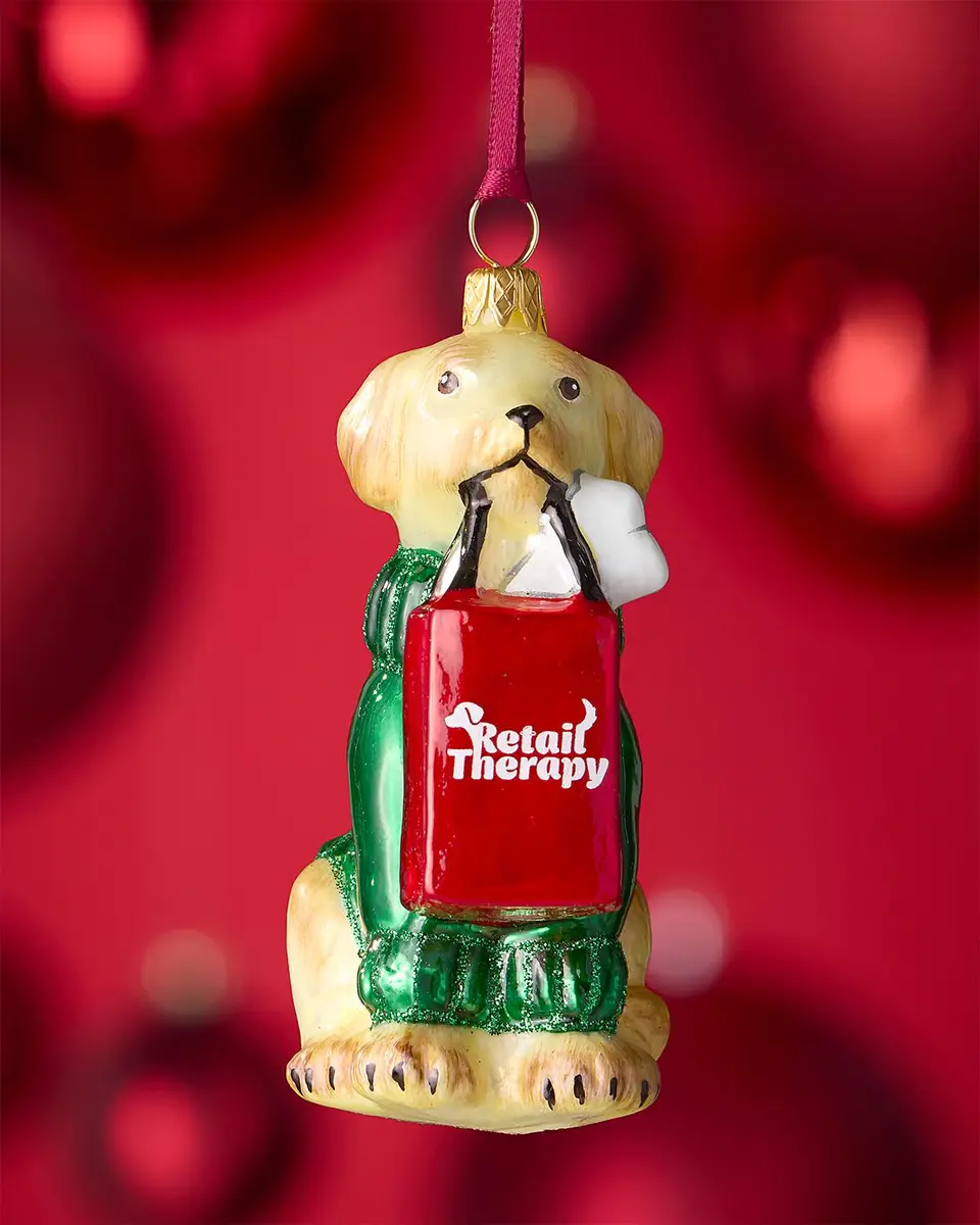 Joy To The World Collectibles Yellow Lab with Retail Therapy Bag Christmas Ornament | Thumbnail 2 Joy To The World Collectibles Yellow Lab with Retail Therapy Bag Christmas Ornament | Thumbnail 2