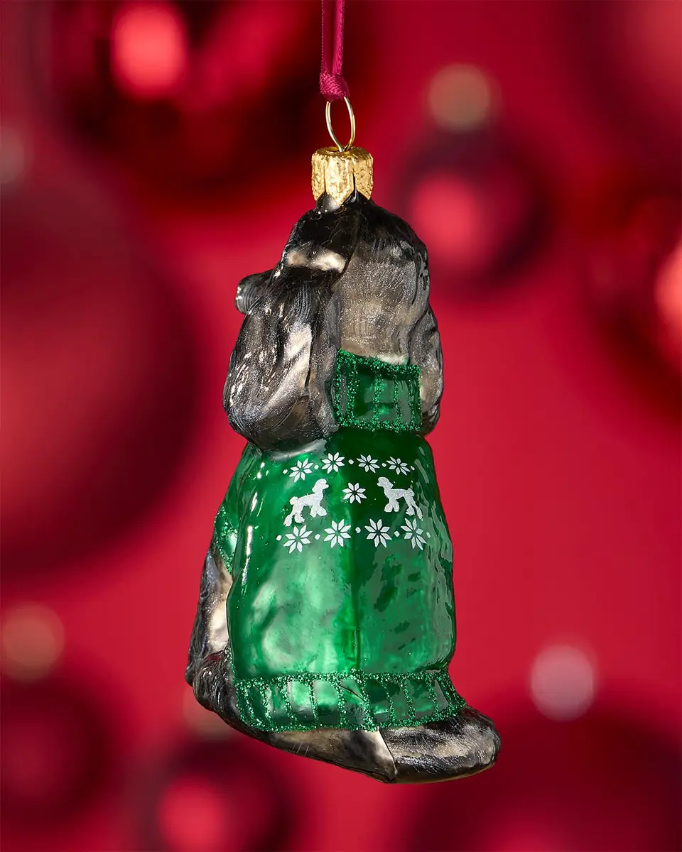 Joy To The World Collectibles Black Poodle in Green Nordic Sweater Christmas Ornament | Thumbnail 2 Joy To The World Collectibles Black Poodle in Green Nordic Sweater Christmas Ornament | Thumbnail 2