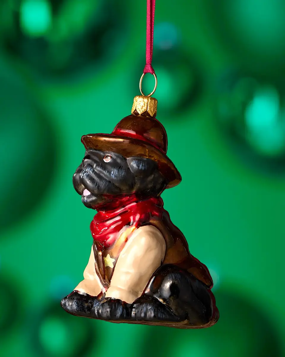 Joy To The World Collectibles Black Pug in Western Outfit Christmas Ornament | Thumbnail 2 Joy To The World Collectibles Black Pug in Western Outfit Christmas Ornament | Thumbnail 2