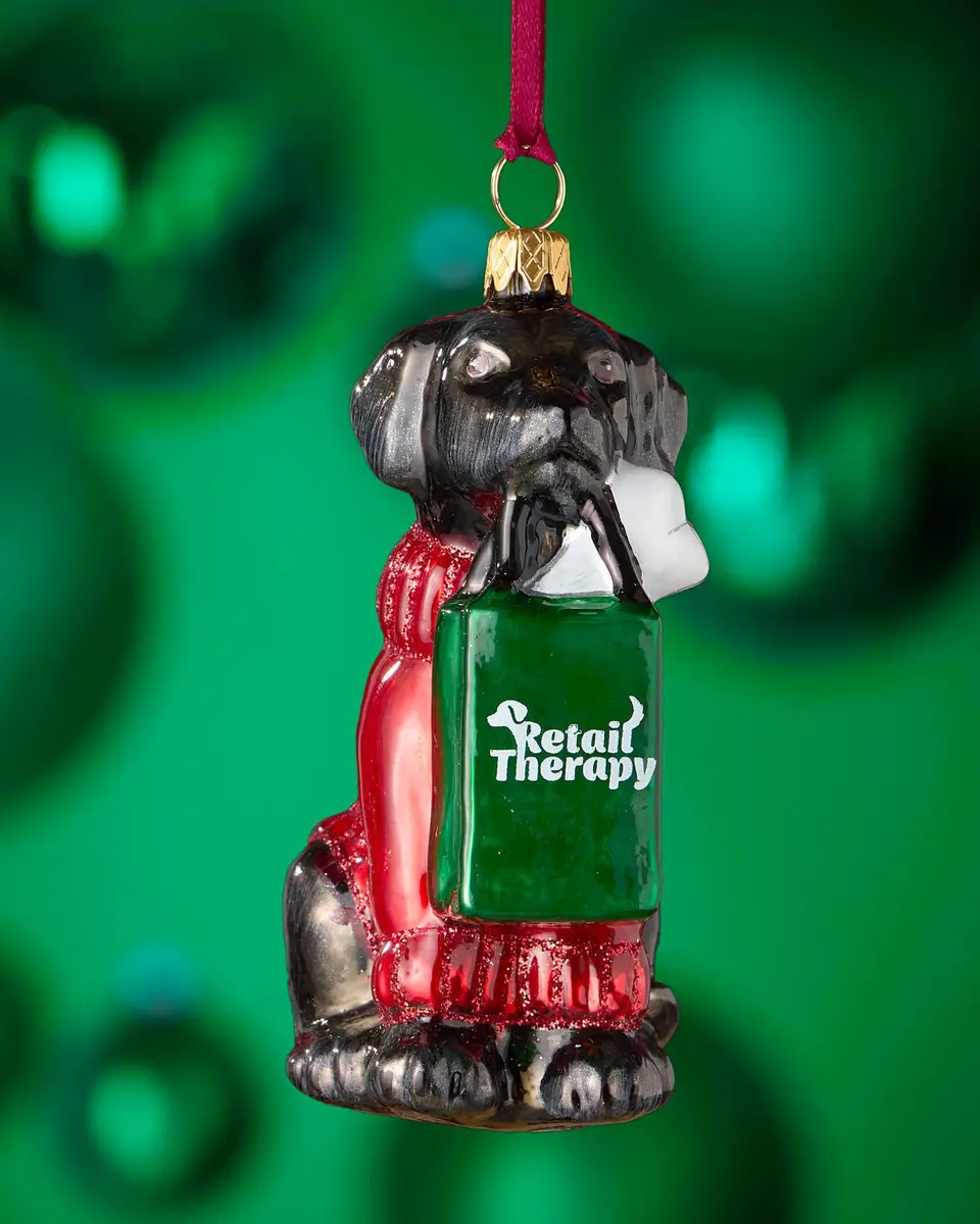 Joy To The World Collectibles Black Lab with Retail Therapy Bag Christmas Ornament | Thumbnail 2 Joy To The World Collectibles Black Lab with Retail Therapy Bag Christmas Ornament | Thumbnail 2