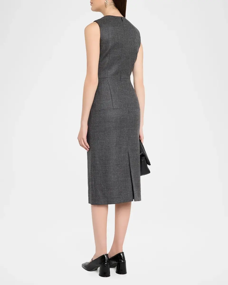 Dice Kayek Embellished Tailored Wool Sleeveless Midi Dress | Thumbnail 3