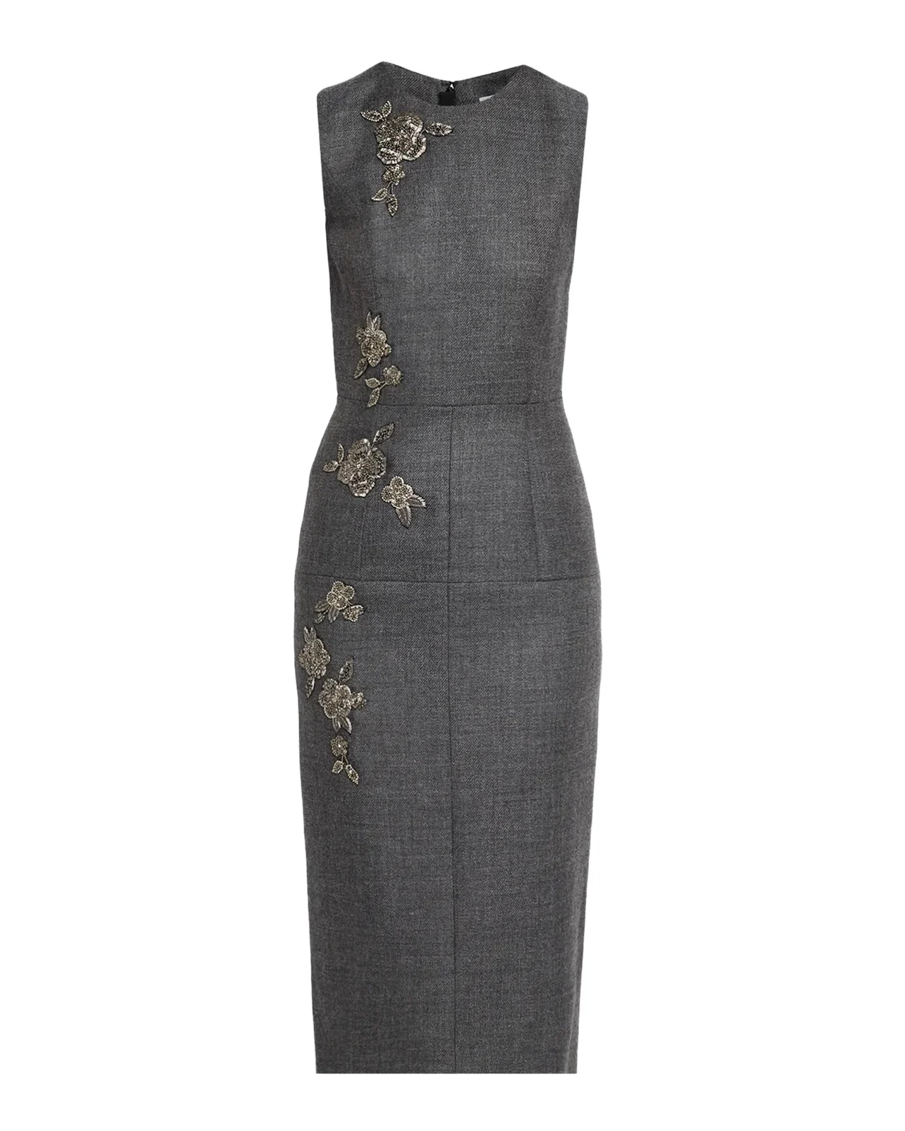 Dice Kayek Embellished Tailored Wool Sleeveless Midi Dress