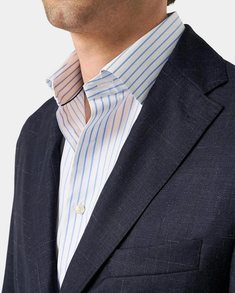 Eton Brushed-Plaid Wool-Silk Jacket | Thumbnail 4 Eton Brushed-Plaid Wool-Silk Jacket | Thumbnail 4
