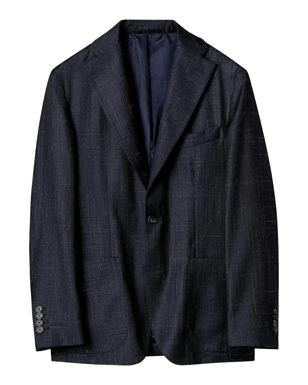 Brushed-Plaid Wool-Silk Jacket