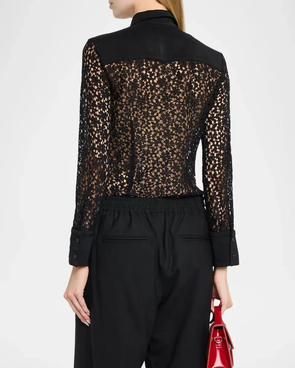Maria McManus Sheer Laced Cotton-Blend Shirt | Thumbnail 3 Maria McManus Sheer Laced Cotton-Blend Shirt | Thumbnail 3