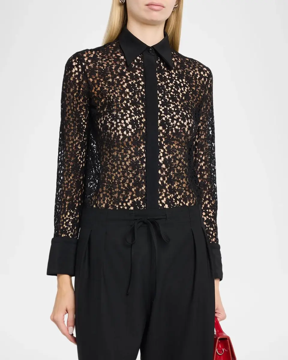 Maria McManus Sheer Laced Cotton-Blend Shirt | Thumbnail 4 Maria McManus Sheer Laced Cotton-Blend Shirt | Thumbnail 4
