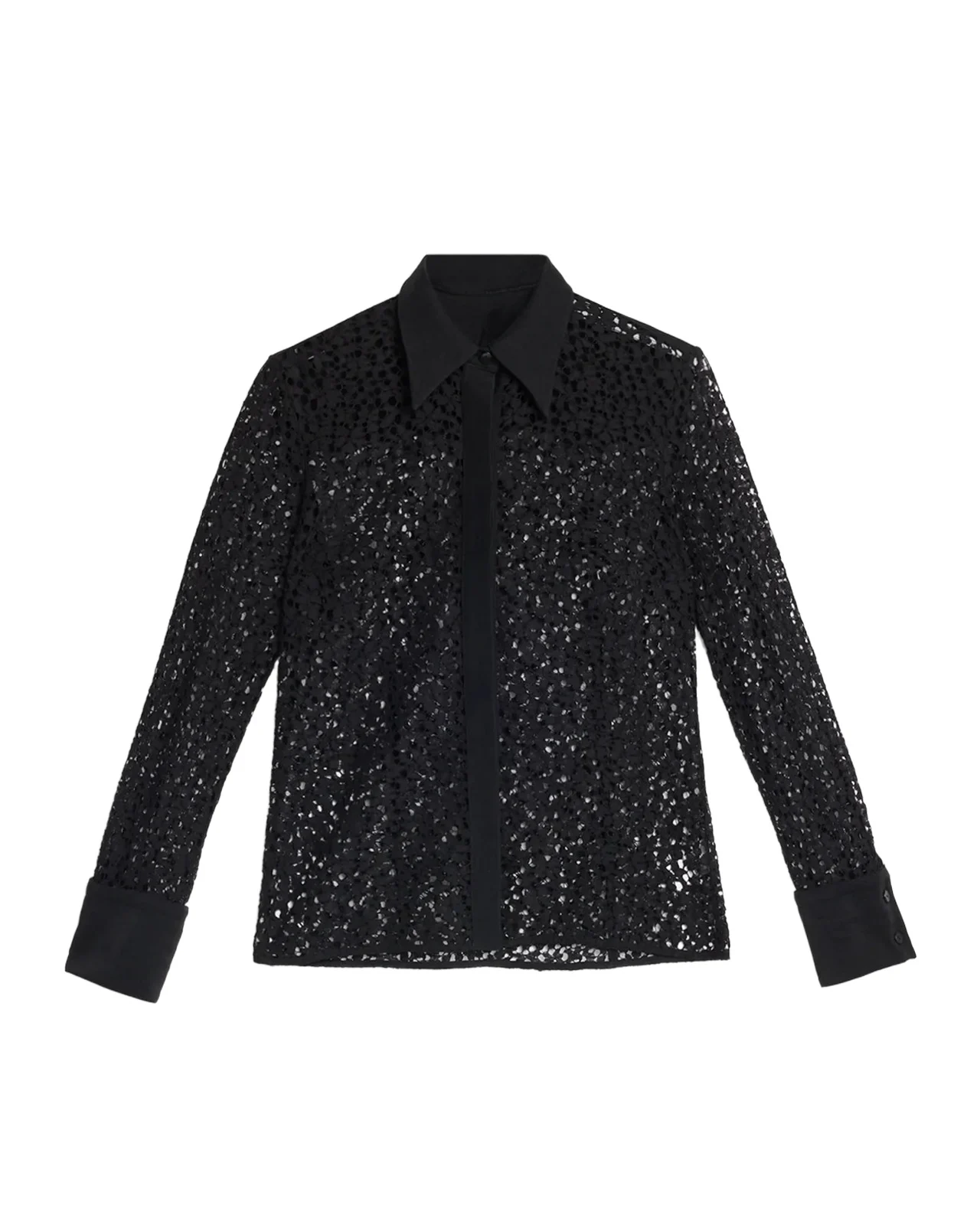 Sheer Laced Cotton-Blend Shirt Sheer Laced Cotton-Blend Shirt