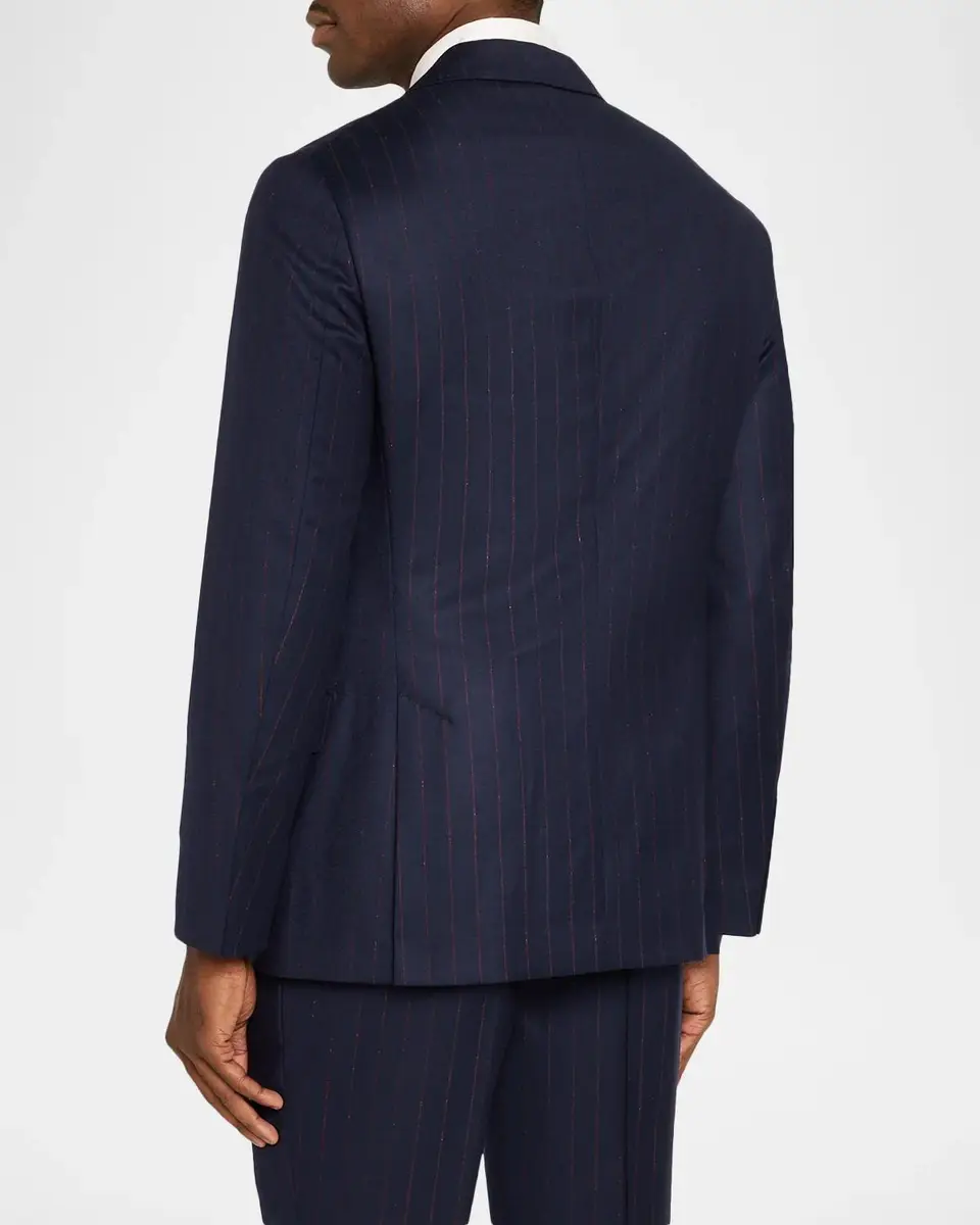 Brunello Cucinelli Men's Wool Chalk Stripe Two-Piece Suit | Thumbnail 5