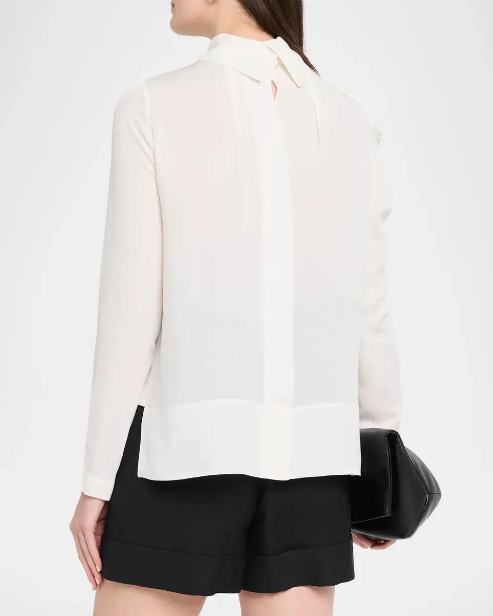 Dice Kayek Puff-Sleeve Silk Georgette High-Low Shirt | Thumbnail 3 Dice Kayek Puff-Sleeve Silk Georgette High-Low Shirt | Thumbnail 3