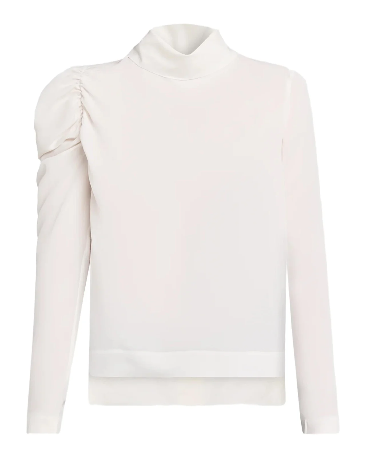 Dice Kayek Puff-Sleeve Silk Georgette High-Low Shirt