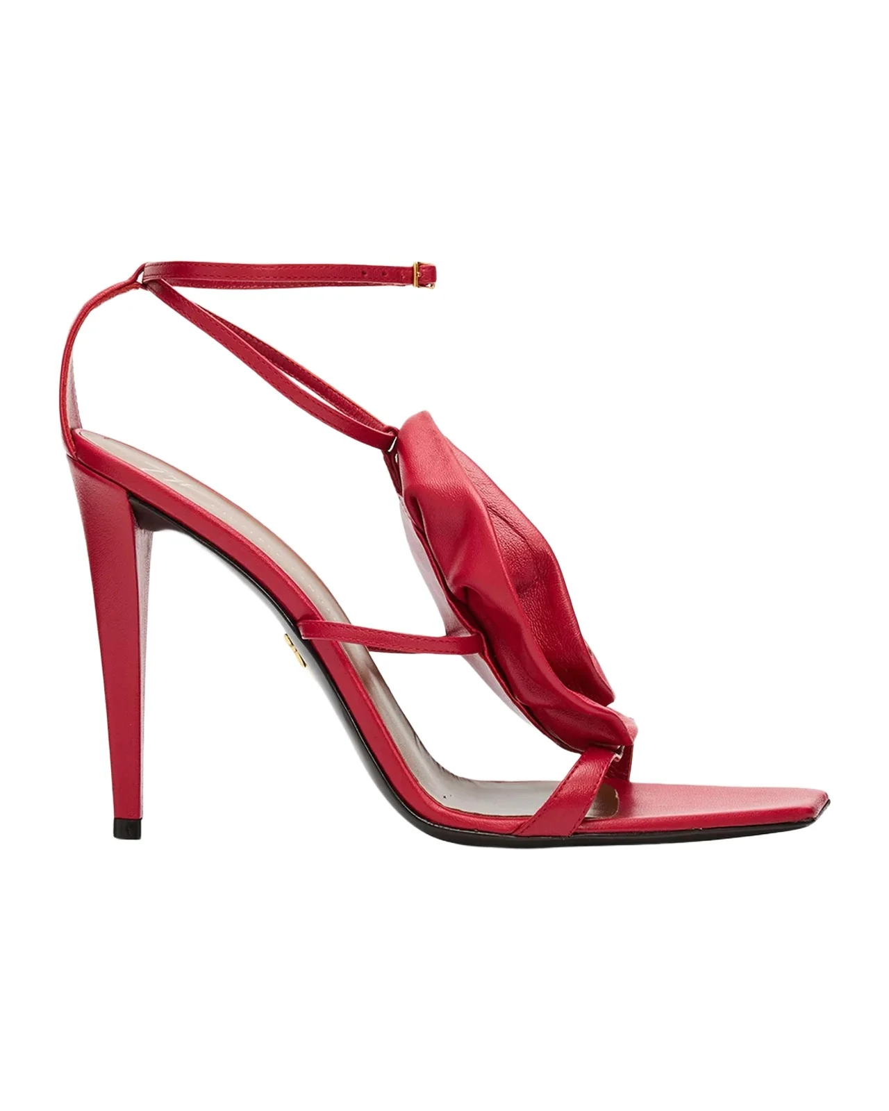 105mm Flower Metallic Leather Ankle-Strap Sandals 105mm Flower Metallic Leather Ankle-Strap Sandals