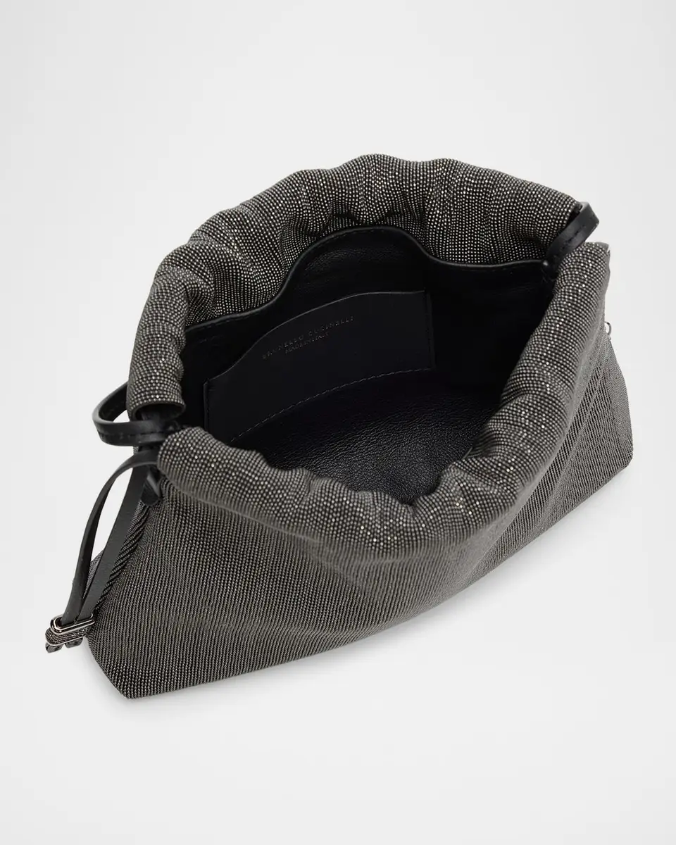 Brunello Cucinelli Monili Leather Drawstring Shoulder Bag | Thumbnail 3 Brunello Cucinelli Monili Leather Drawstring Shoulder Bag | Thumbnail 3