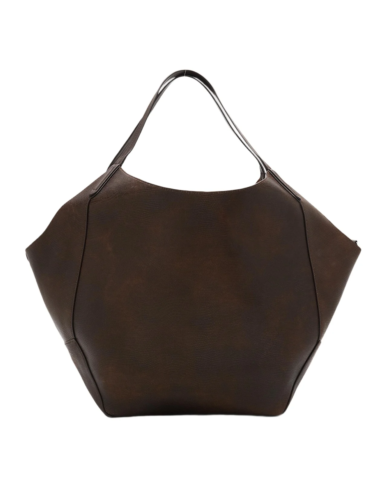 Brunello Cucinelli Lizard-Print Leather Tote Bag