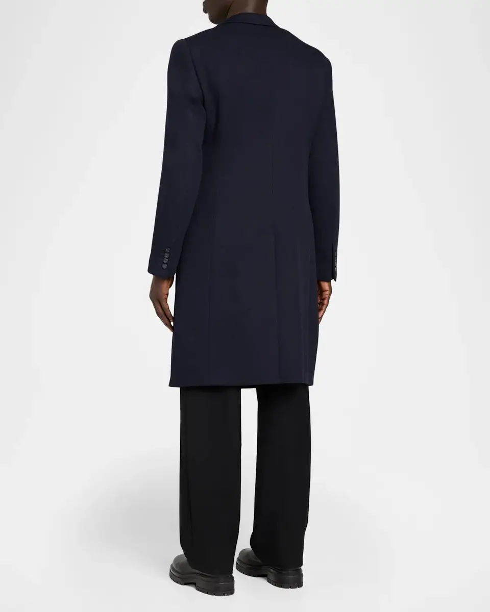 Emporio Armani Men's Single-Breasted Wool Twill Top Coat | Thumbnail 3 Emporio Armani Men's Single-Breasted Wool Twill Top Coat | Thumbnail 3