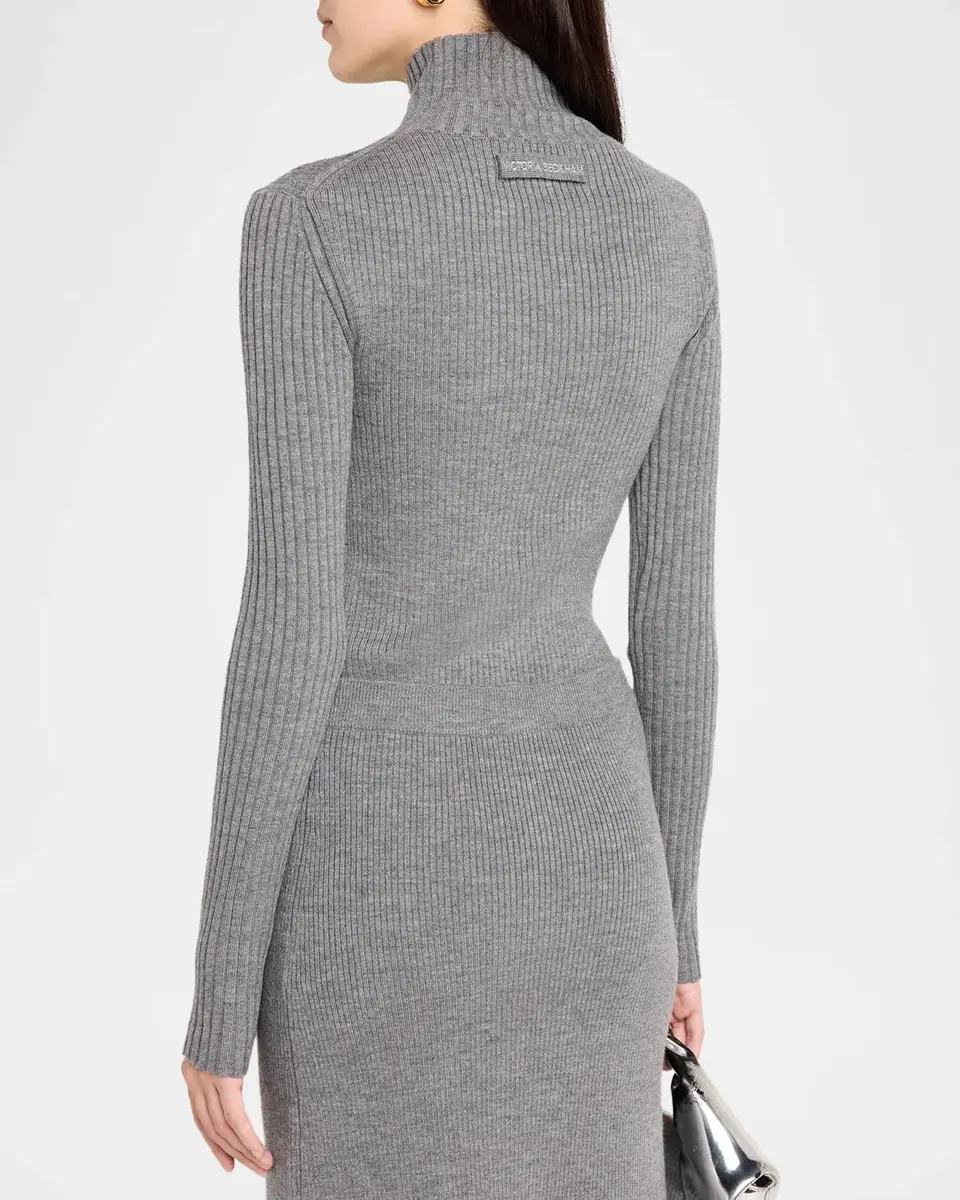 Victoria Beckham Rib-Knit Wool-Blend Sweater | Thumbnail 3 Victoria Beckham Rib-Knit Wool-Blend Sweater | Thumbnail 3