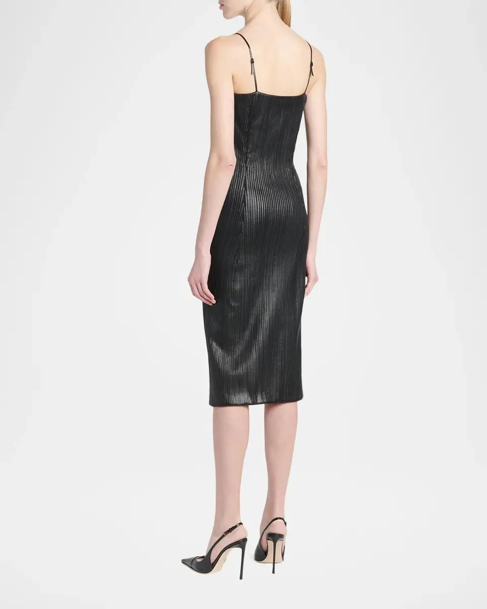 Tom Ford Fluted Leather Sleeveless Midi Dress | Thumbnail 3 Tom Ford Fluted Leather Sleeveless Midi Dress | Thumbnail 3
