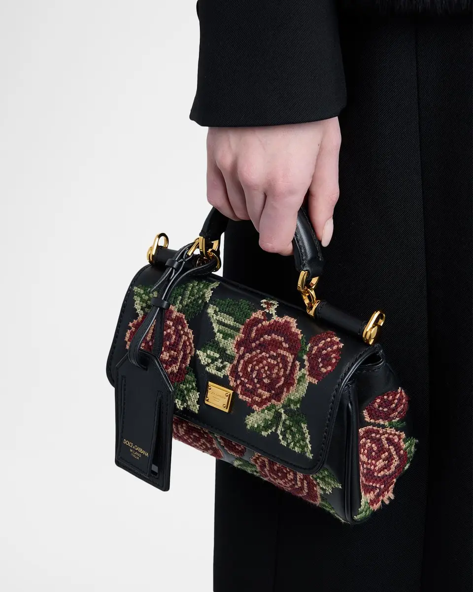 Dolce & Gabbana Sicily Floral Embroidered Top Handle Bag | Thumbnail 2 Dolce & Gabbana Sicily Floral Embroidered Top Handle Bag | Thumbnail 2