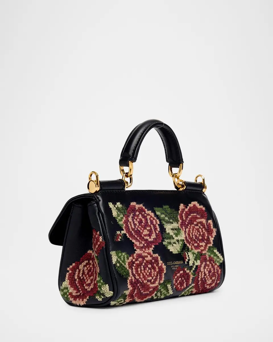 Dolce & Gabbana Sicily Floral Embroidered Top Handle Bag | Thumbnail 3 Dolce & Gabbana Sicily Floral Embroidered Top Handle Bag | Thumbnail 3