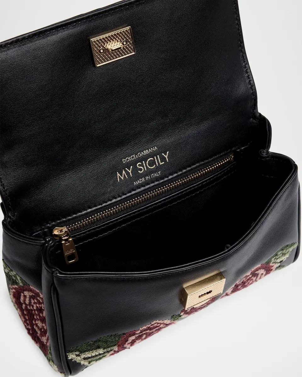 Dolce & Gabbana Sicily Floral Embroidered Top Handle Bag | Thumbnail 4 Dolce & Gabbana Sicily Floral Embroidered Top Handle Bag | Thumbnail 4