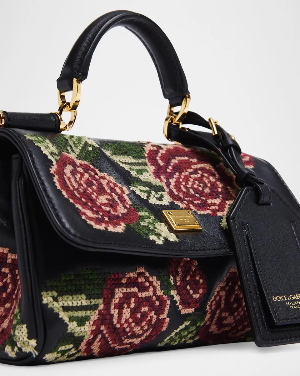 Dolce & Gabbana Sicily Floral Embroidered Top Handle Bag | Thumbnail 6 Dolce & Gabbana Sicily Floral Embroidered Top Handle Bag | Thumbnail 6