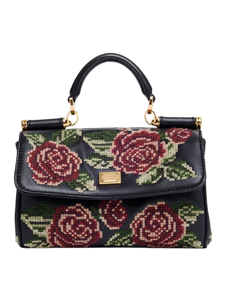 Sicily Floral Embroidered Top Handle Bag Sicily Floral Embroidered Top Handle Bag