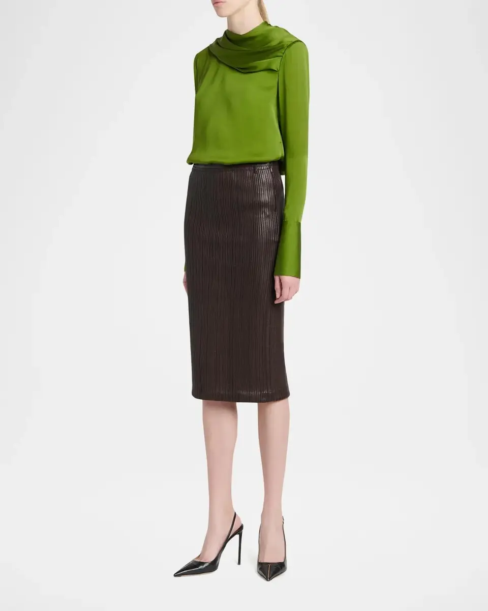 Tom Ford Fluted Leather Midi Skirt | Thumbnail 2 Tom Ford Fluted Leather Midi Skirt | Thumbnail 2