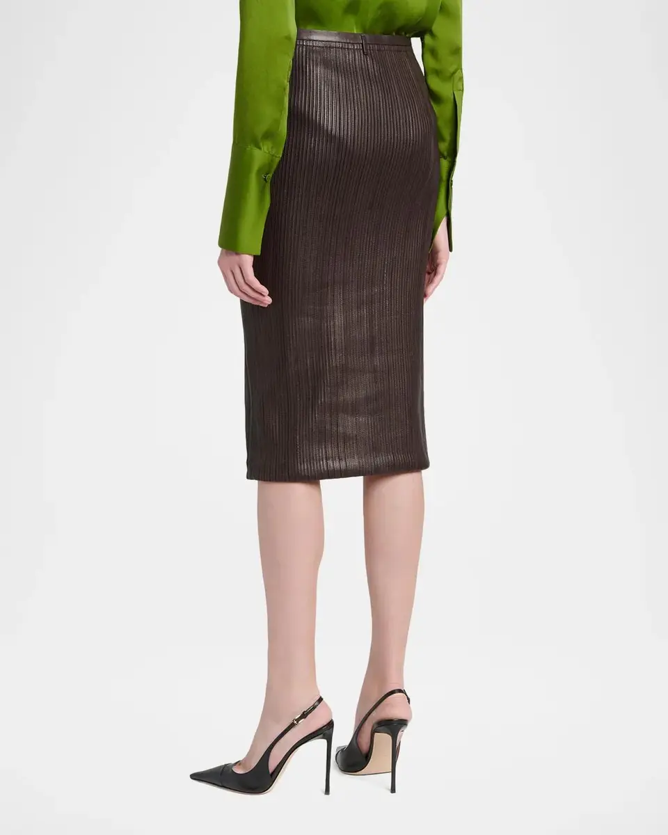 Tom Ford Fluted Leather Midi Skirt | Thumbnail 3 Tom Ford Fluted Leather Midi Skirt | Thumbnail 3