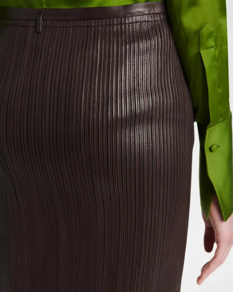 Tom Ford Fluted Leather Midi Skirt | Thumbnail 5 Tom Ford Fluted Leather Midi Skirt | Thumbnail 5