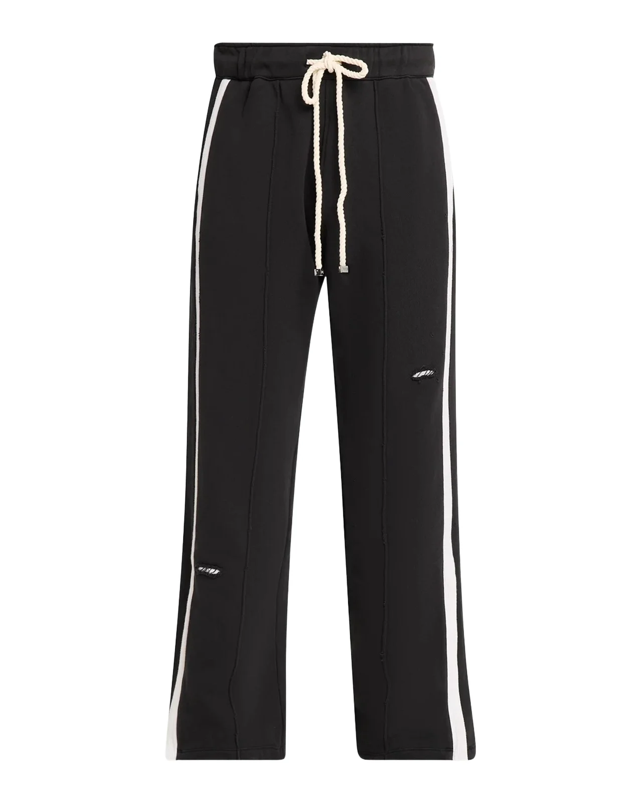 Repaired Cotton Wide-Leg Track Pants
