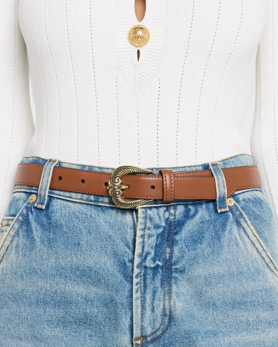 Etro Leather Belt with Paisley Buckle | Thumbnail 2 Etro Leather Belt with Paisley Buckle | Thumbnail 2