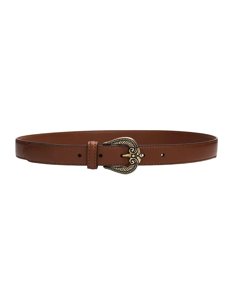 Leather Belt with Paisley Buckle Leather Belt with Paisley Buckle