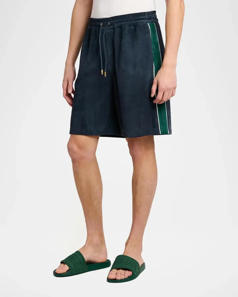 Casablanca Striped Suede Track Shorts | Thumbnail 4