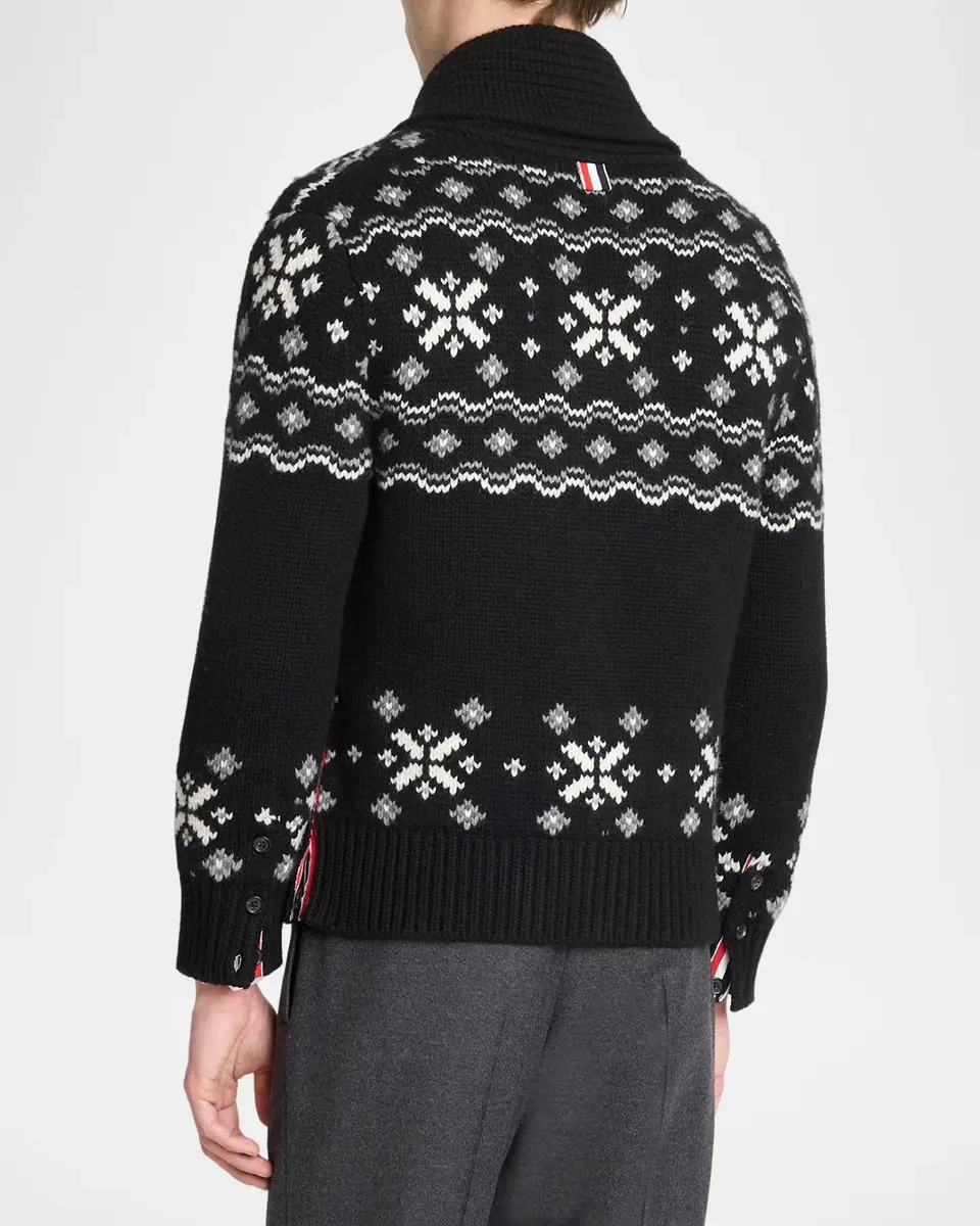 Thom Browne Men's Cashmere Shawl Collar Fair Isle Cardigan | Thumbnail 3 Thom Browne Men's Cashmere Shawl Collar Fair Isle Cardigan | Thumbnail 3