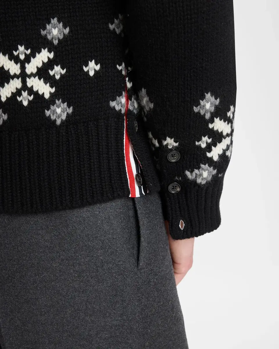 Thom Browne Men's Cashmere Shawl Collar Fair Isle Cardigan | Thumbnail 5 Thom Browne Men's Cashmere Shawl Collar Fair Isle Cardigan | Thumbnail 5