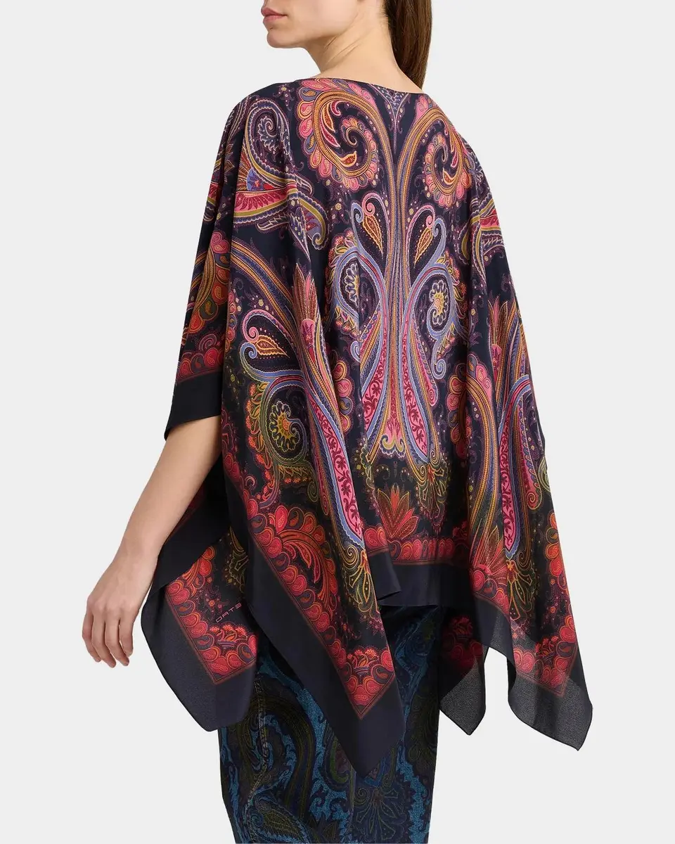 Etro Paisley Degradé Silk Poncho Top | Thumbnail 4 Etro Paisley Degradé Silk Poncho Top | Thumbnail 4