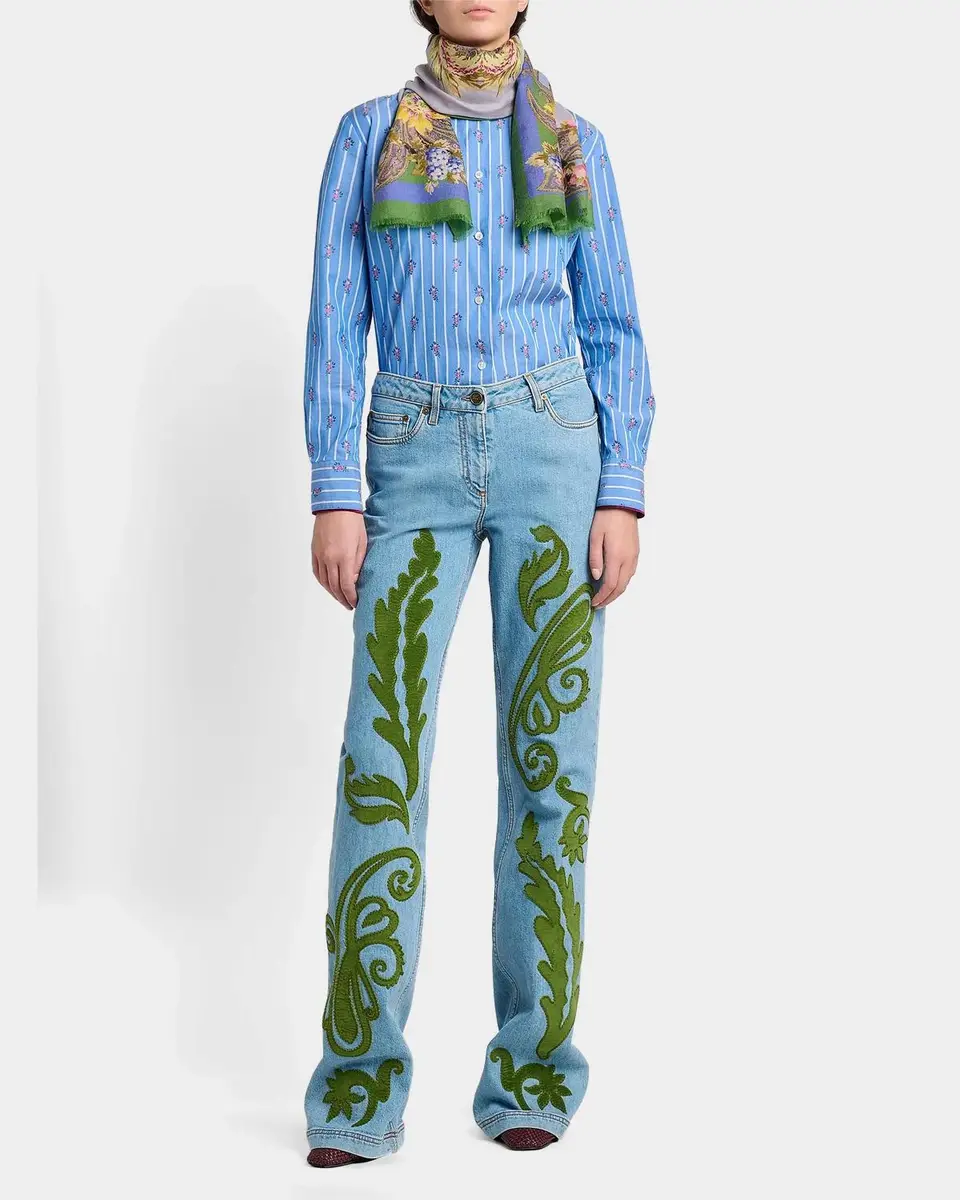 Etro Paisley and Floral Cashmere, Silk and Wool Scarf | Thumbnail 2 Etro Paisley and Floral Cashmere, Silk and Wool Scarf | Thumbnail 2