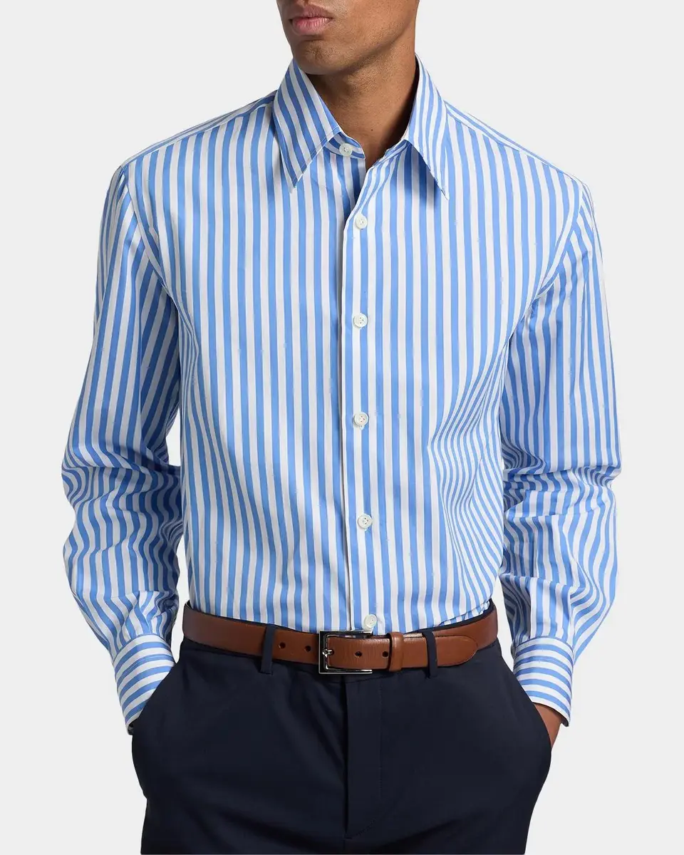 Isaia Bengal Stripe Cotton Shirt | Thumbnail 5 Isaia Bengal Stripe Cotton Shirt | Thumbnail 5