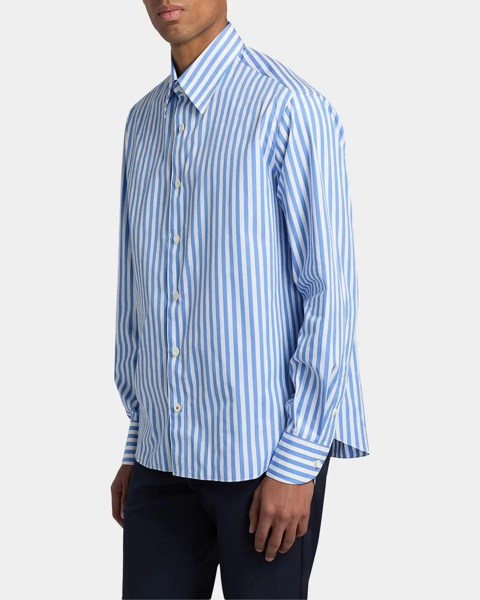 Isaia Bengal Stripe Cotton Shirt | Thumbnail 6 Isaia Bengal Stripe Cotton Shirt | Thumbnail 6