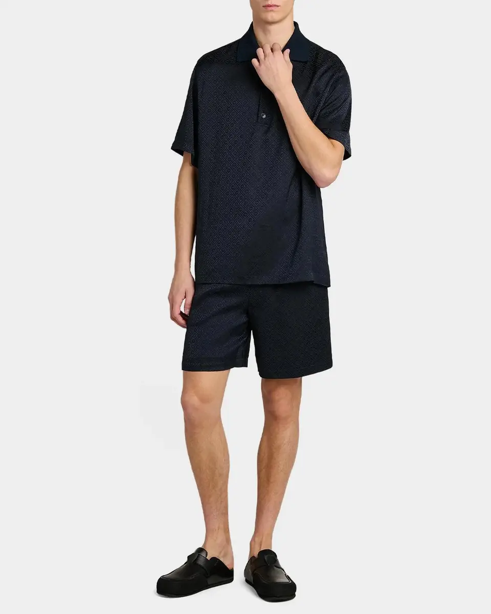 Casablanca Logo Print Knit Collar Polo Shirt | Thumbnail 2